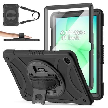 Imagem de Hogenl Capa para Samsung Galaxy Tab A11 Plus/A9 Plus com protetor de tela/suporte giratório de 360°/alça de ombro/alça de mão, capa robusta para Galaxy Tab A11+ Plus/A9+ Plus 11 polegadas lançado em