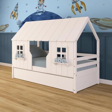 Imagem de Bicama Casinha Encantada Madeira Maciça Branco Megamobilia