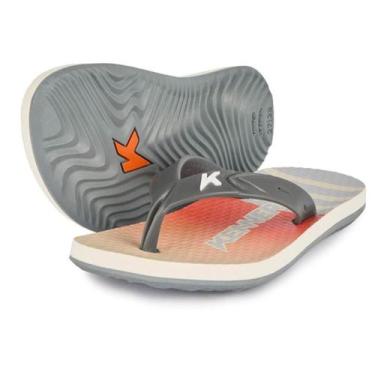 Imagem de Chinelo Infantil Kenner Summer Listra Kids - Cinza e Laranja - 33/34, 