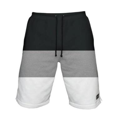Imagem de Bermuda Moletom Masculina com 3 Bolsos Fenda Lateral Short Básico Casual Treino-Masculino