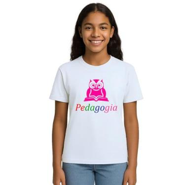 Imagem de Camiseta Pedagogia Coruja Universitária Personalizada - Use P4, Branco