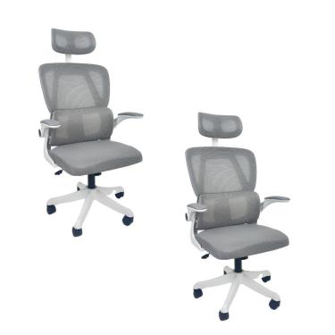 Imagem de Kit 2 Cadeiras de Escritório Presidente Executiva Oficial Legacy Cinza