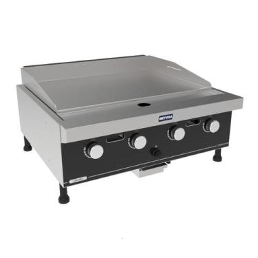 Imagem de Chapa de Lanche Profissional Metvisa 60cm a gás 12,70mm espessura Prem