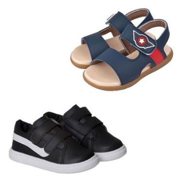 Imagem de Kit 2 Pares Tenis Infantil Anatomico Menino Papete Divertida - Mimofle