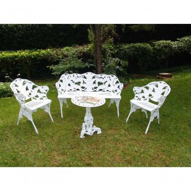 Imagem de Mesa E Poltronas Banco Conjunto De Varanda Ferro Fundido