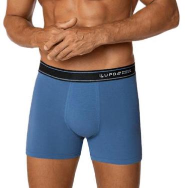 Imagem de Cueca Lupo Boxer Algodão com Elastano 523-004, Azul, GG