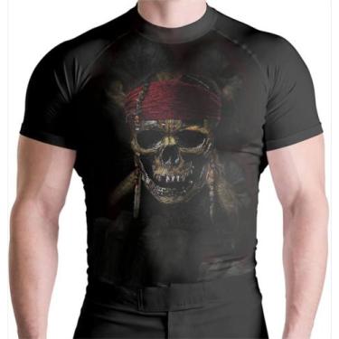 Imagem de Rash Guard Skull Pirata Masculino Manga Curta - Atlética, M