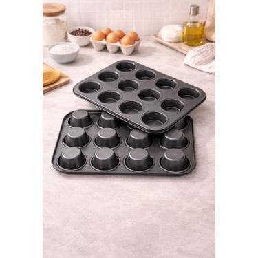 Imagem de Forma Assadeira Cupcake Pão De Queijo 12 Cavidades Antiaderente - WeDr