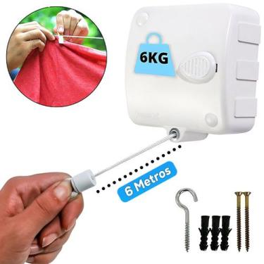 Imagem de Varal Modular Extensível Retrátil Parede Apartamento Pequenos Espaços 