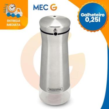 Imagem de Galheteiro Porta Azeite Vinagre Óleo Com Bico Dosador Em Inox 250 ml T