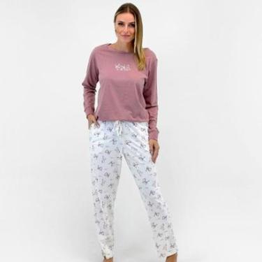 Imagem de Pijama Lupo Manga Longa com Calça Gatinhos Feminino-Feminino