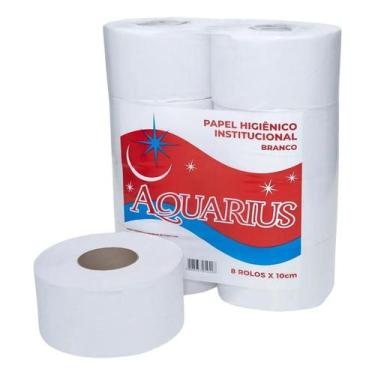 Imagem de Papel Higiênico Rolão 2kg 8 Rolos Branco Puro Folha Simples - Congratu