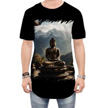 Imagem de Camiseta Longline Estátua de Buda Iluminado Religião 10 - Kasubeck Sto