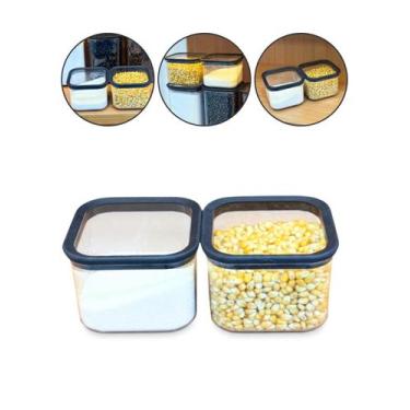 Imagem de Kit 2 Pote Hermético Acrílico Potes Mantimentos 500 ML - 123 Organizei