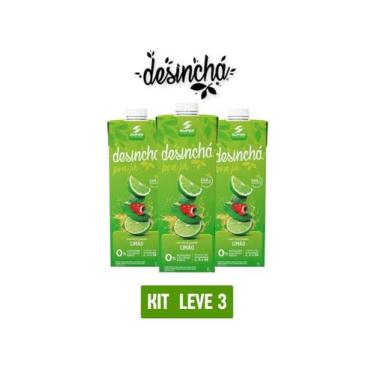 Imagem de Chá mate com limao desinchá pra já 1l kit 3 unid zero calorias sem con