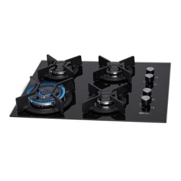 Imagem de Cooktop A Gás Fischer 4 Bocas Tripla Chama Mesa Vidro 26297-57076 Bivo