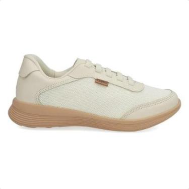 Imagem de Tênis Usaflex Feminino Couro Lateral Tecido Casual UD02006-Feminino