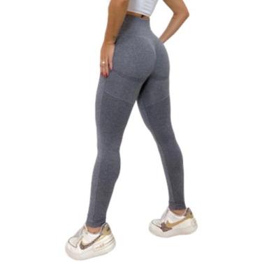 Imagem de Calça Legging Esportiva Cinza Tamanho Único 36 A 44 Academia Feminina 