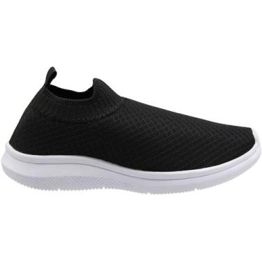 Imagem de Tênis Meia Feminino Best Star Academia Confortável Slip ON Cor:PretoTa