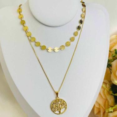 Imagem de Colar Duplo Árvore da Vida Banhado Ouro 18k - Maria Pinho
