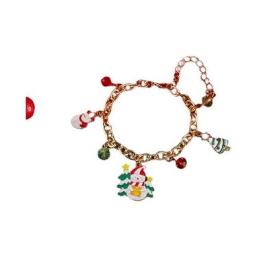 Imagem de Pulseira Feminina De Natal Com Pingente De Papai Noel, Boneco De Neve,