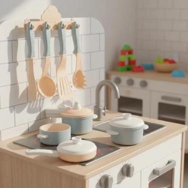 Imagem de Kit Cozinha Panelinhas E Utensilios Faz De Conta Comidinhas - MercoToy