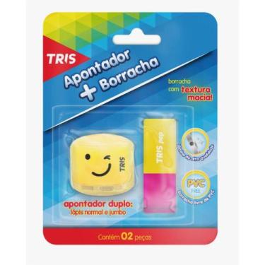 Imagem de Apontador + borracha tris pop 2 pcs cart, Rosa