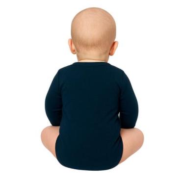 Imagem de Body Manga Longa Botões Infantil Bebê Brandili, G, Marinho