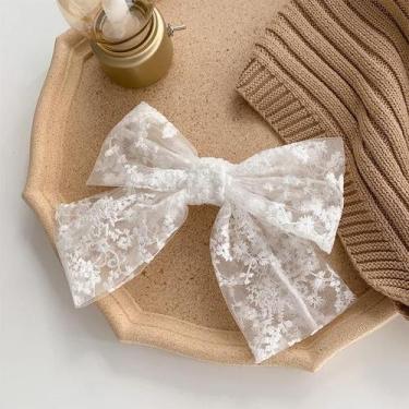 Imagem de Presilhas De Cabelo Modernas Com Renda Bordada Para Meninas, Laços De 