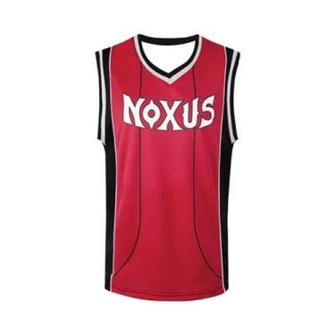 Imagem de Camiseta De Basquete Retro Unissex Vermelha Noxus 2026, Colete Esporti