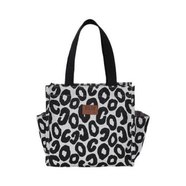 Imagem de Bolsa De Almoço Com Estampa Floral Em Tecido Grosso, Sacola Multifunci