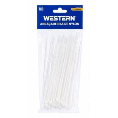 Imagem de Abraçadeira Branca Nylon 3,6x200mm Jogo Com 100 Peças - Etilux