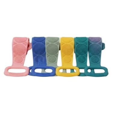 Imagem de Kit 6 Esponjas Banho Silicone Massageadoras Esfoliantes Esticáveis com