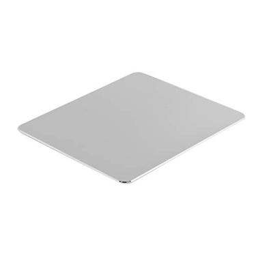 Imagem de Mouse pad de alumínio, tapete rígido para escritório e jogos, mouse pad de controle rápido e preciso, resistente a derramamentos, (prata)