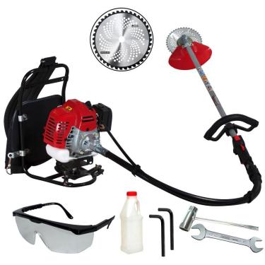 Imagem de Roçadeira Costal Kawashima KW2600C Linha Premium 25,4cc 2 Tempos Motor M2600 Com Lâmina de Vídia Ideal Para Terrenos Inclinados