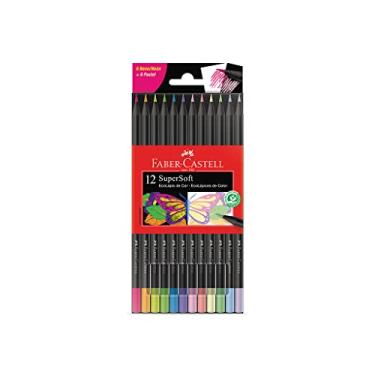 Imagem de EcoLápis de Cor Supersoft 6 Neon + 6 Pastel, Faber-Castell, 120712SOFTNP, Supersoft, Multicolorido