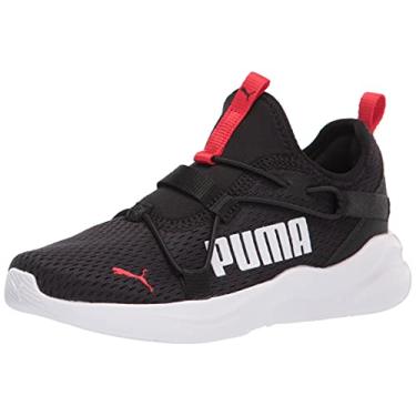 Imagem de PUMA Tênis de corrida unissex infantil Rift Slip on Pop, Puma Preto/vermelho de alto risco 1, 16