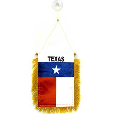 Imagem de Mini banner Texas AZ FLAG 6'' x 4'' - Pendente do estado americano texano 15 x 10 cm - Mini banners 4x6 polegadas Ventosa cabide