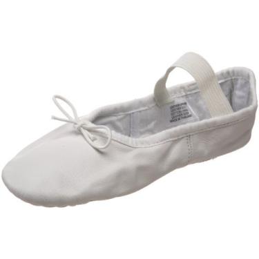 Imagem de Bloch Sapatilha de balé unissex infantil Bloch Dance Dansoft com sola completa de couro, Branco, 12 X-Narrow Little Kid