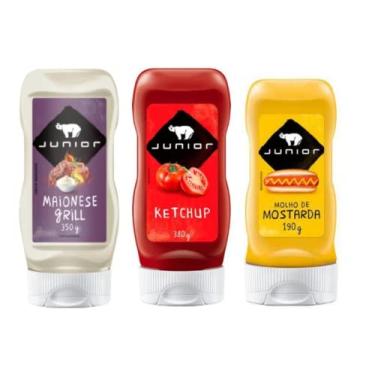 Imagem de Combo Molhos Junior Maionese Grill, Ketchup Tradicinal, Mostarda Tradicional Frascos