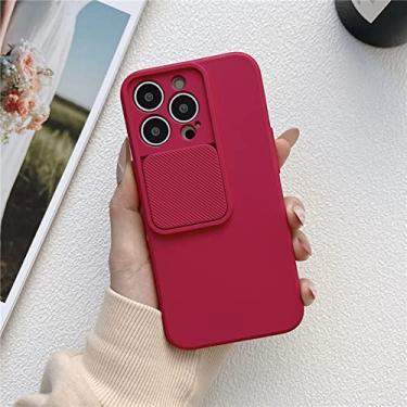 Imagem de Capa de TPU macia de proteção de câmera deslizante para iphone 13 12 11 pro xs max x xr 7 8 plus se2020 capa de silicone de cor sólida coque, vermelho ameixa, para iphone 7