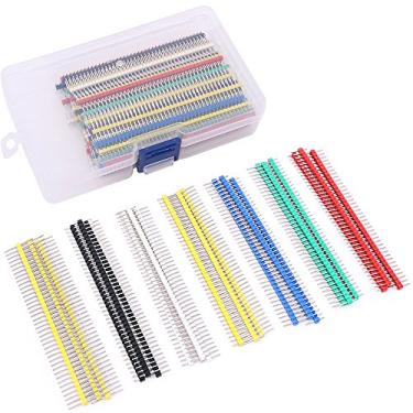 Imagem de Glarks 70 peças 2,54 mm placa de policarbonato reta única de linha única quebrável 40 pinos macho conector de cabeça para Arduino Prototype Shield (comprimento da agulha inclui 10 mm e 17 mm)