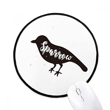 Imagem de Sparrow Mouse Pad preto e branco animal tapete redondo para computador