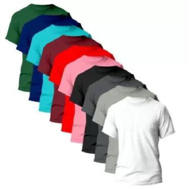 Imagem de Kit Com 5 Camisetas Básica Poliéster Colorida - Tlt Modas