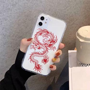 Imagem de Capa de telefone transparente de dragão de desenho animado para iPhone 13 11 Pro 12 XS MAX SE XR 7 X 8 6Plus Animal Soft TPU Cover, estilo 2, para iPhone 11