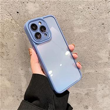 Imagem de Capa protetora de lente de metal transparente de luxo para iPhone 13 12 11 Pro Max Fashion Silicone Bumper Capa à prova de choque, azul, para iPhone 13 Pro