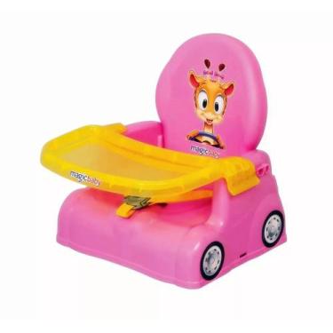 Imagem de Cadeira Refeição Bebê Rosa Portátil Girafa - Magic Toys