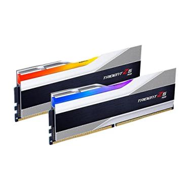 Imagem de G.SKILL Trident Z5 RGB Series DDR5 RAM (Intel XMP 3.0) 64GB (2x32GB) 6400MT/s CL32-39-39-102 1.40V Desktop Computer Memory U-DIMM - Prata metálica (F5-6400J3239G32GX2-TZ5RS)