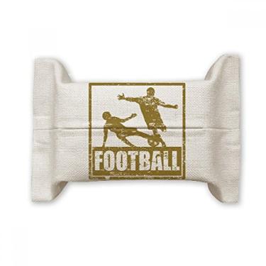 Imagem de Brown Football Player Slide Tackle Suporte de capa de papel para lenços faciais Saco de linho de algodão