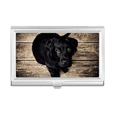 Imagem de Porta-cartões de visita Lonely Night Dog Black Animal